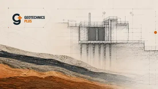 Geotechnics Plus technical illustration for independent geotechnical peer review and risk-based design assurance